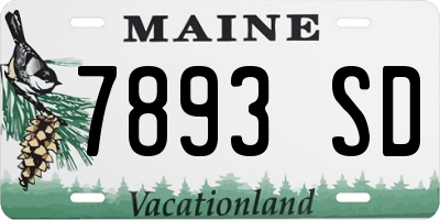 ME license plate 7893SD
