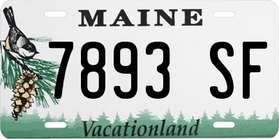 ME license plate 7893SF