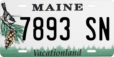 ME license plate 7893SN