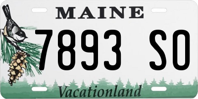 ME license plate 7893SO