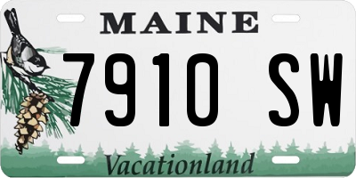 ME license plate 7910SW