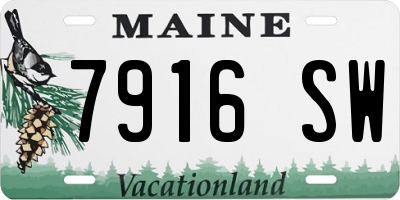 ME license plate 7916SW