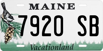 ME license plate 7920SB