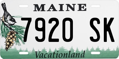 ME license plate 7920SK