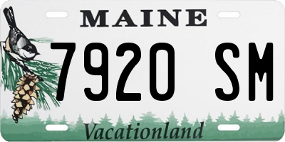 ME license plate 7920SM