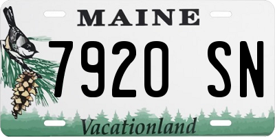 ME license plate 7920SN