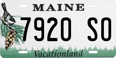 ME license plate 7920SO