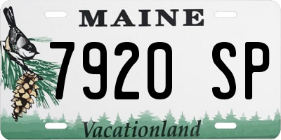 ME license plate 7920SP
