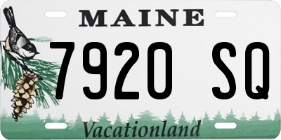 ME license plate 7920SQ