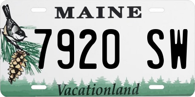 ME license plate 7920SW