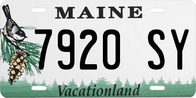 ME license plate 7920SY