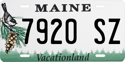 ME license plate 7920SZ