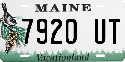 ME license plate 7920UT