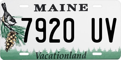 ME license plate 7920UV