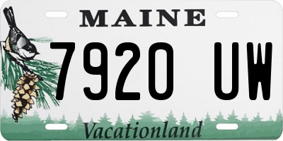 ME license plate 7920UW