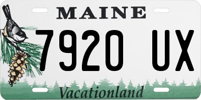 ME license plate 7920UX