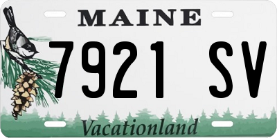 ME license plate 7921SV