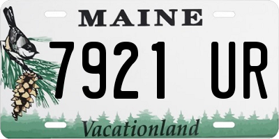 ME license plate 7921UR