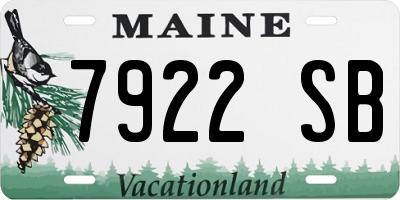 ME license plate 7922SB