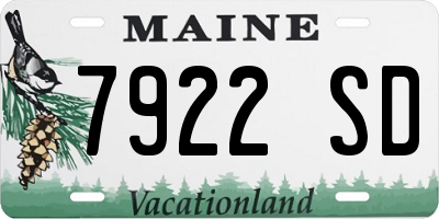 ME license plate 7922SD