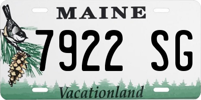 ME license plate 7922SG