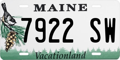 ME license plate 7922SW