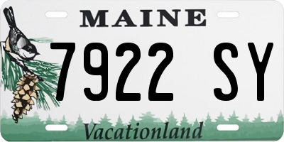 ME license plate 7922SY