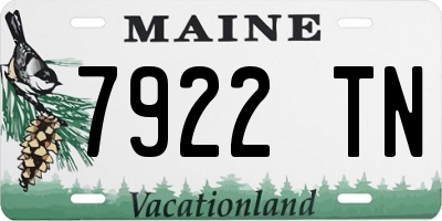 ME license plate 7922TN