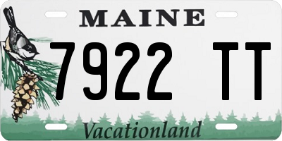 ME license plate 7922TT