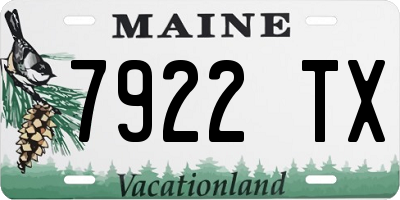 ME license plate 7922TX