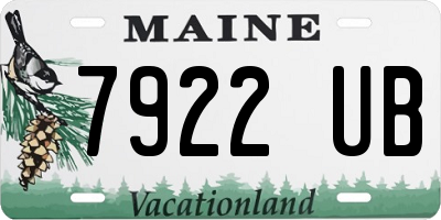 ME license plate 7922UB