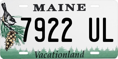 ME license plate 7922UL