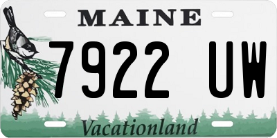 ME license plate 7922UW