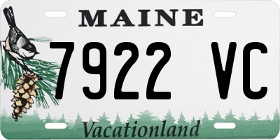 ME license plate 7922VC