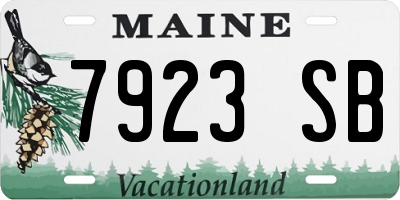 ME license plate 7923SB