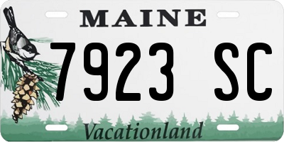 ME license plate 7923SC