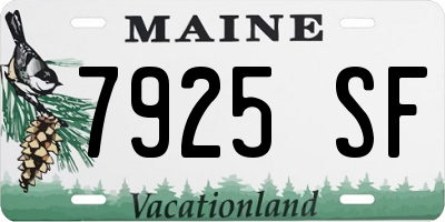 ME license plate 7925SF