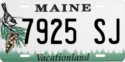 ME license plate 7925SJ
