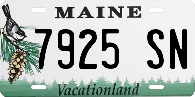 ME license plate 7925SN