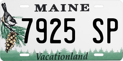 ME license plate 7925SP