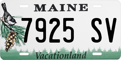 ME license plate 7925SV