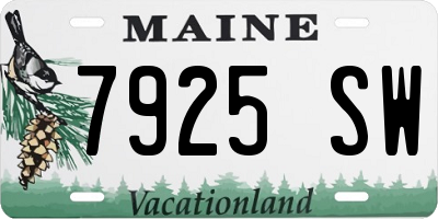 ME license plate 7925SW