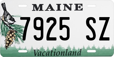 ME license plate 7925SZ