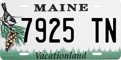 ME license plate 7925TN