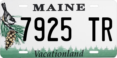 ME license plate 7925TR