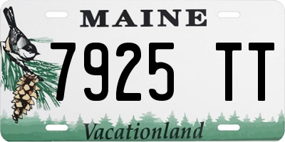ME license plate 7925TT