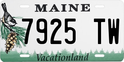 ME license plate 7925TW