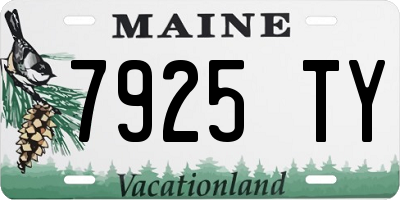 ME license plate 7925TY