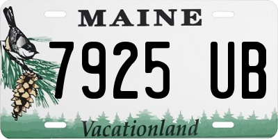 ME license plate 7925UB