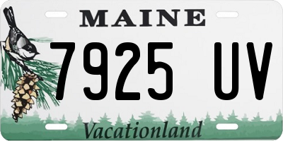 ME license plate 7925UV